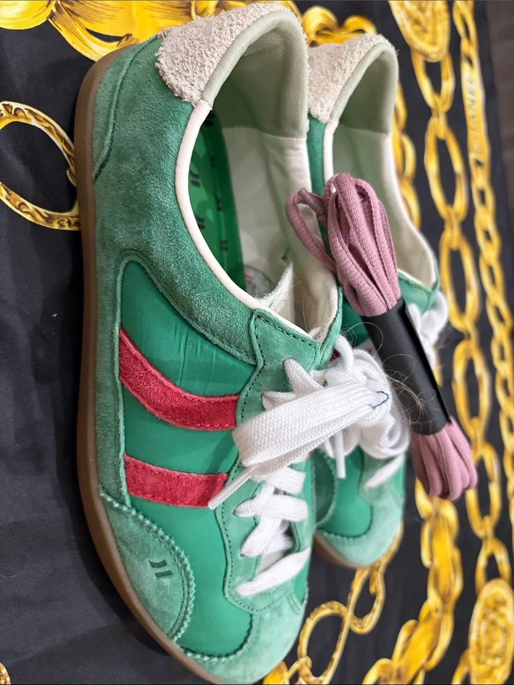 Coolway Green and Red Kids Sneakers